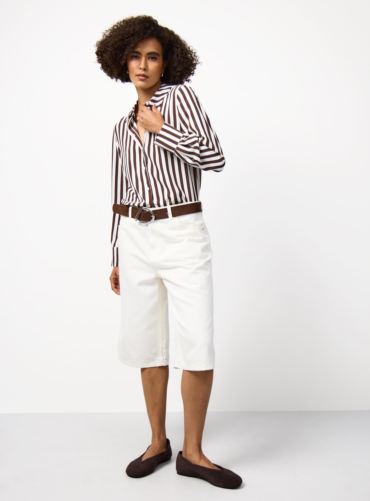 Brown Stripe Print Regular Fit Shirt 18 - Image 2 thumbnail